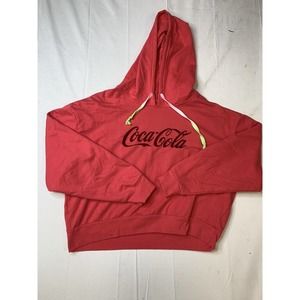 Coca Cola Coke Hoodie Sweatshirt Womens 2XL Red Colored Drawstrings